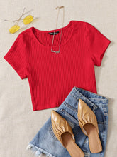 EZwear Solid Rib-knit Top